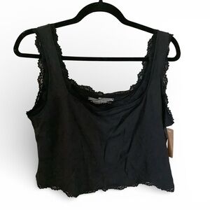 SKIMS Black Tank with Lace Detail